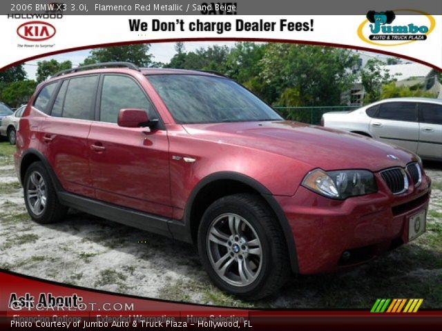 2006 BMW X3 3.0i in Flamenco Red Metallic