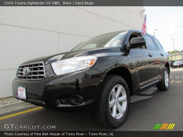 2009 Toyota Highlander V6 4WD in Black
