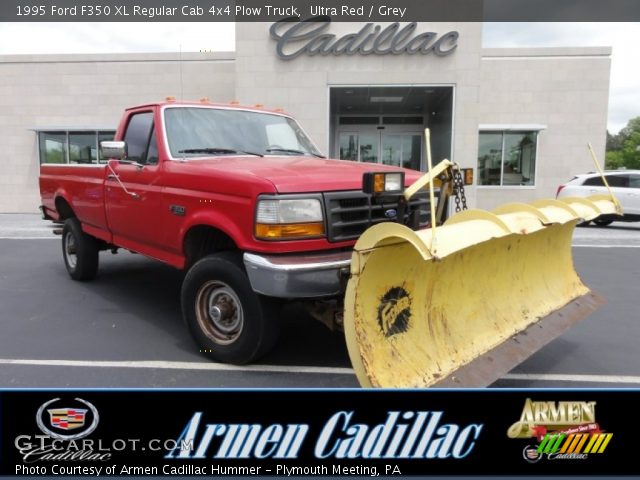 1995 Ford F350 XL Regular Cab 4x4 Plow Truck in Ultra Red