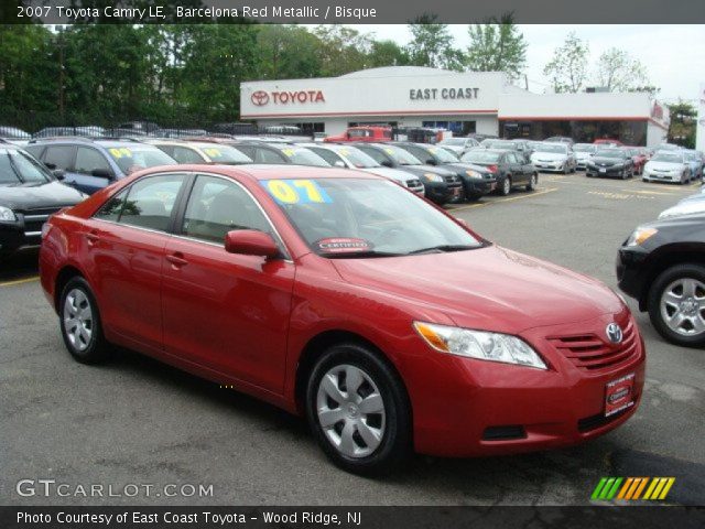 2007 Toyota Camry LE in Barcelona Red Metallic
