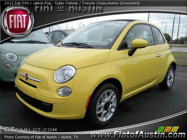 2012 Fiat 500 c cabrio Pop in Giallo (Yellow)