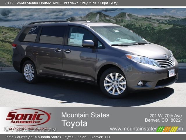 2012 Toyota Sienna Limited AWD in Predawn Gray Mica