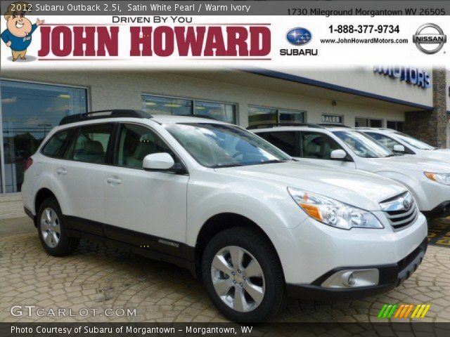 2012 Subaru Outback 2.5i in Satin White Pearl