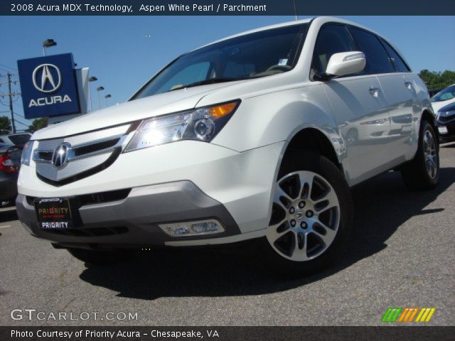 2008 Acura MDX Technology in Aspen White Pearl