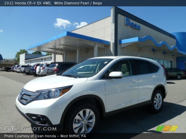 2012 Honda CR-V EX 4WD in White Diamond Pearl