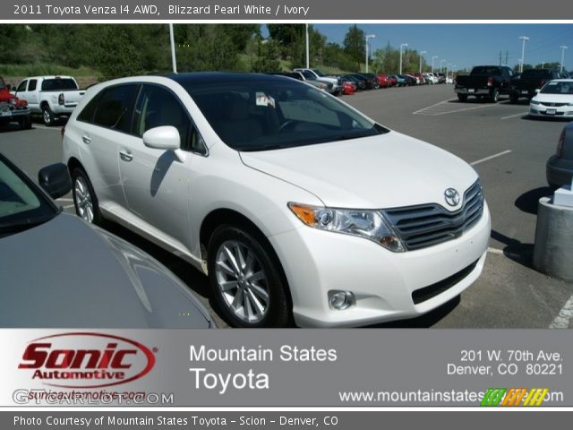 2011 Toyota Venza I4 AWD in Blizzard Pearl White