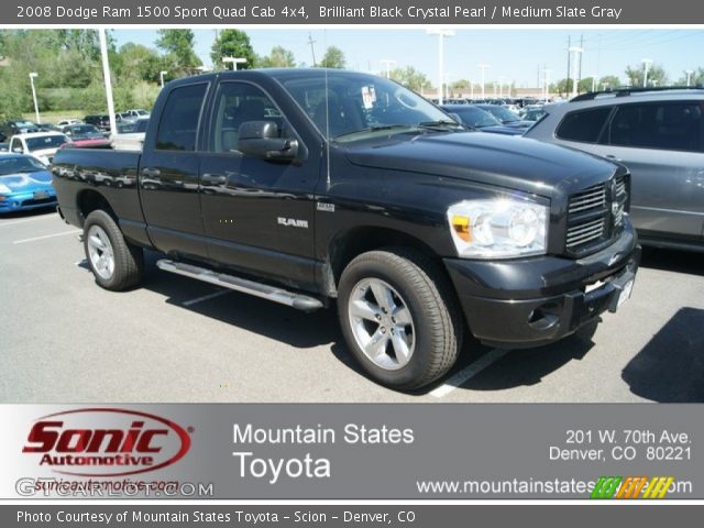 2008 Dodge Ram 1500 Sport Quad Cab 4x4 in Brilliant Black Crystal Pearl