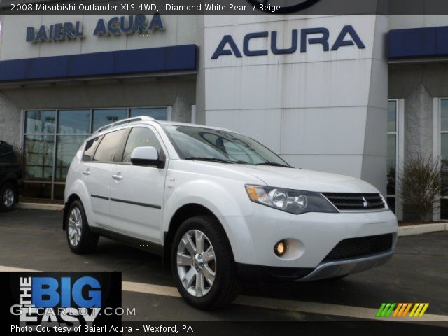 2008 Mitsubishi Outlander XLS 4WD in Diamond White Pearl