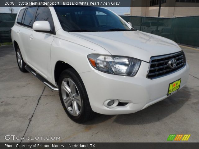 2008 Toyota Highlander Sport in Blizzard White Pearl
