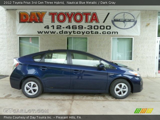 2012 Toyota Prius 3rd Gen Three Hybrid in Nautical Blue Metallic