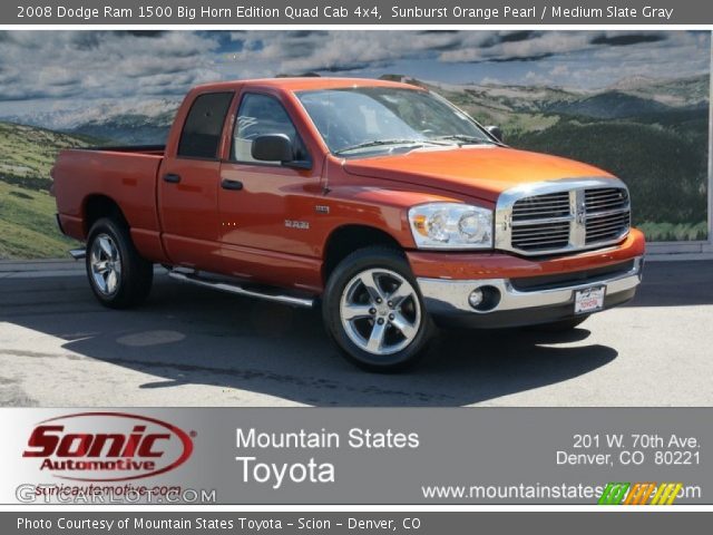 2008 Dodge Ram 1500 Big Horn Edition Quad Cab 4x4 in Sunburst Orange Pearl