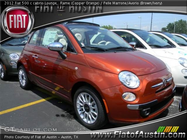 2012 Fiat 500 c cabrio Lounge in Rame (Copper Orange)