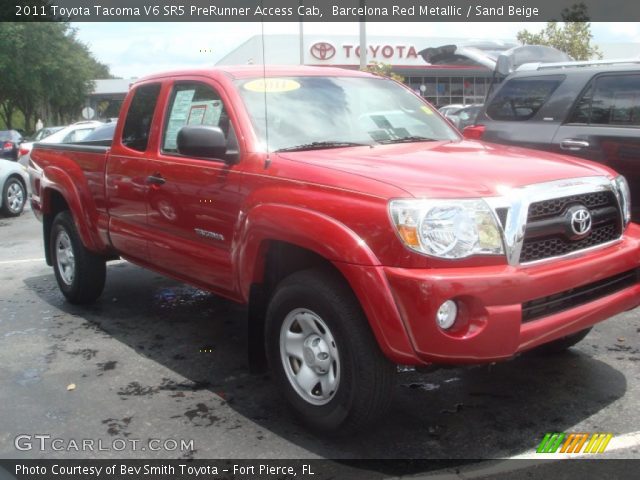 2011 Toyota Tacoma V6 SR5 PreRunner Access Cab in Barcelona Red Metallic