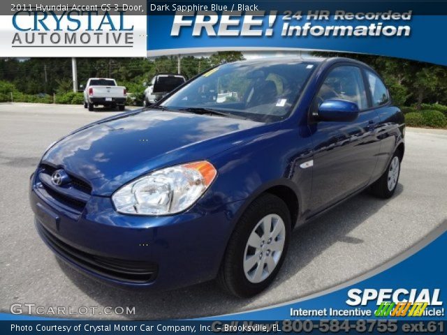 2011 Hyundai Accent GS 3 Door in Dark Sapphire Blue