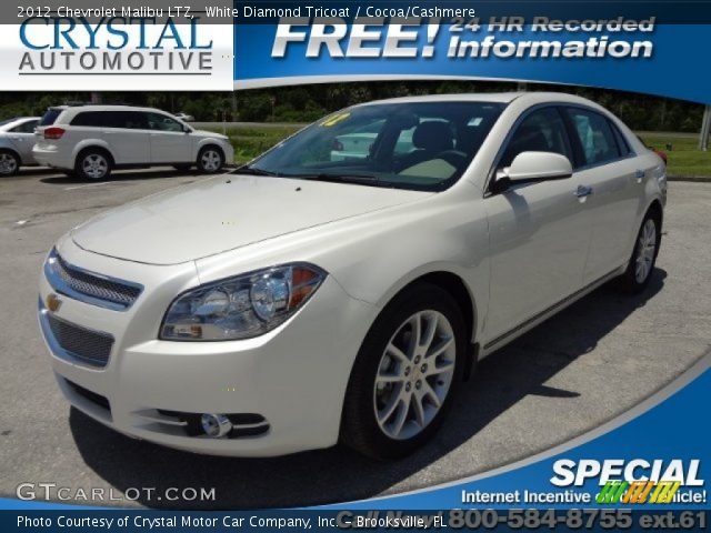 2012 Chevrolet Malibu LTZ in White Diamond Tricoat