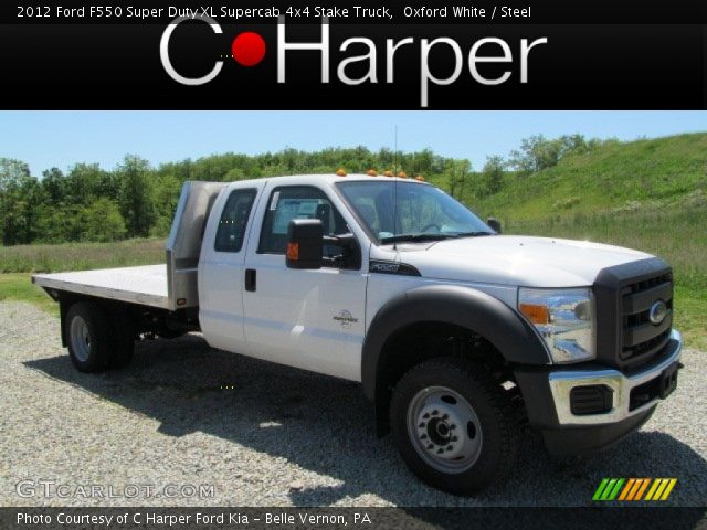 2012 Ford F550 Super Duty XL Supercab 4x4 Stake Truck in Oxford White