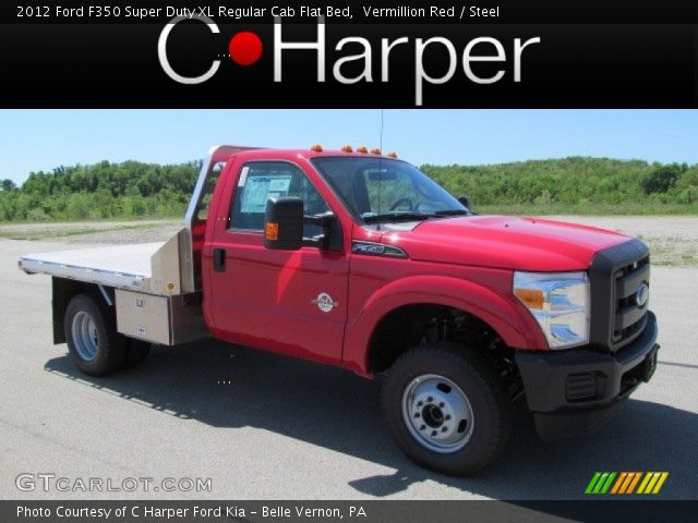 2012 Ford F350 Super Duty XL Regular Cab Flat Bed in Vermillion Red