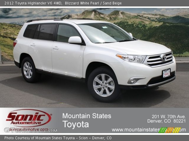 2012 Toyota Highlander V6 4WD in Blizzard White Pearl
