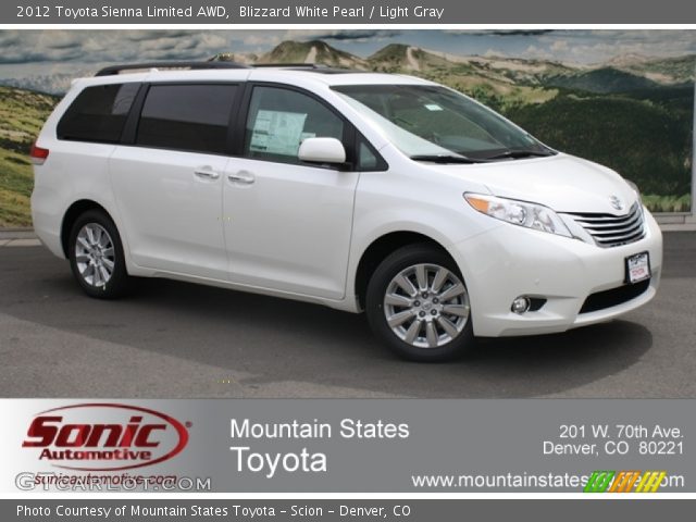 2012 Toyota Sienna Limited AWD in Blizzard White Pearl