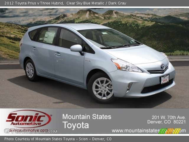 2012 Toyota Prius v Three Hybrid in Clear Sky Blue Metallic