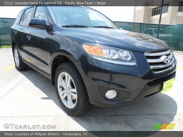 2012 Hyundai Santa Fe Limited V6 in Pacific Blue Pearl