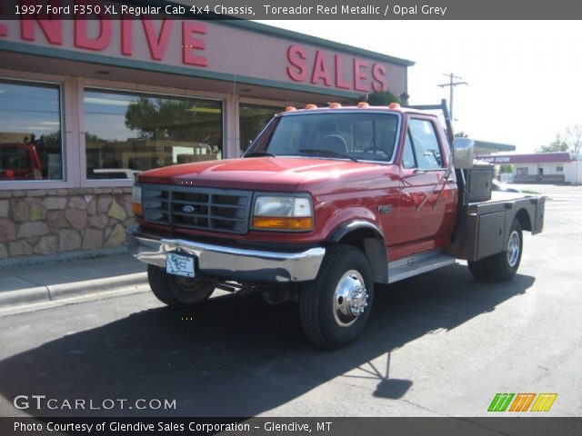 1997 Ford F350 XL Regular Cab 4x4 Chassis in Toreador Red Metallic