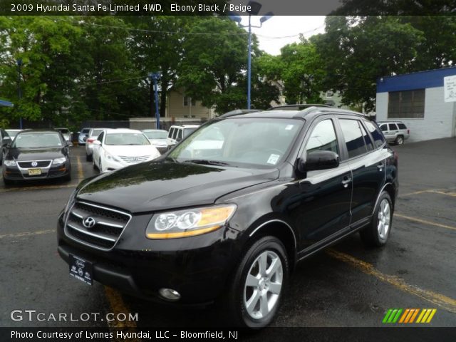 Ebony Black 2009 Hyundai Santa Fe Limited 4wd Beige