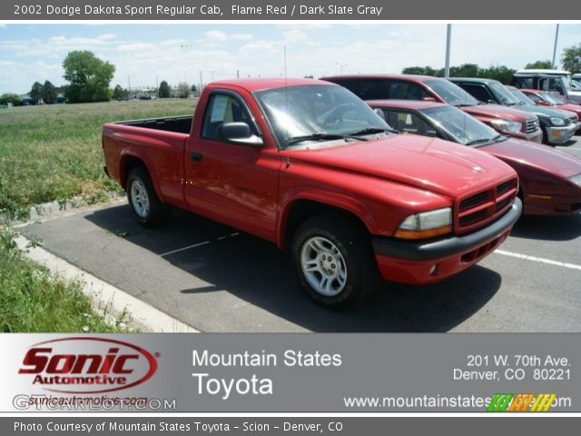 2002 Dodge Dakota Sport Regular Cab in Flame Red