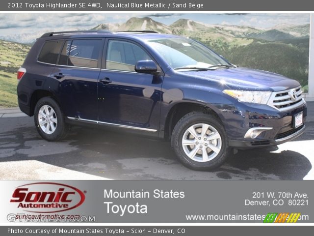 2012 Toyota Highlander SE 4WD in Nautical Blue Metallic