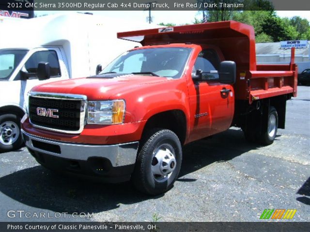 2012 GMC Sierra 3500HD Regular Cab 4x4 Dump Truck in Fire Red