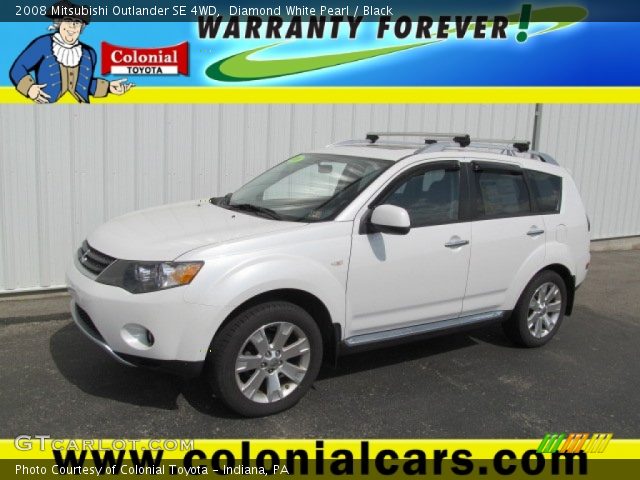 2008 Mitsubishi Outlander SE 4WD in Diamond White Pearl