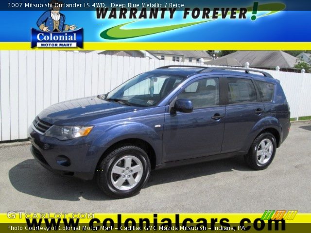 2007 Mitsubishi Outlander LS 4WD in Deep Blue Metallic