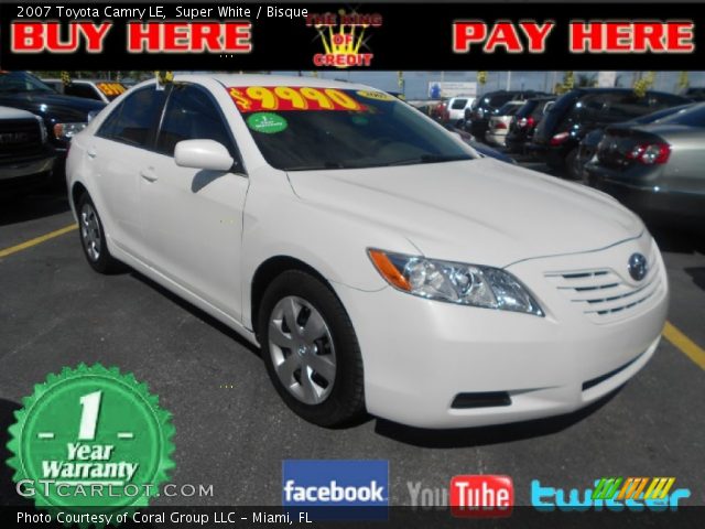 2007 Toyota Camry LE in Super White