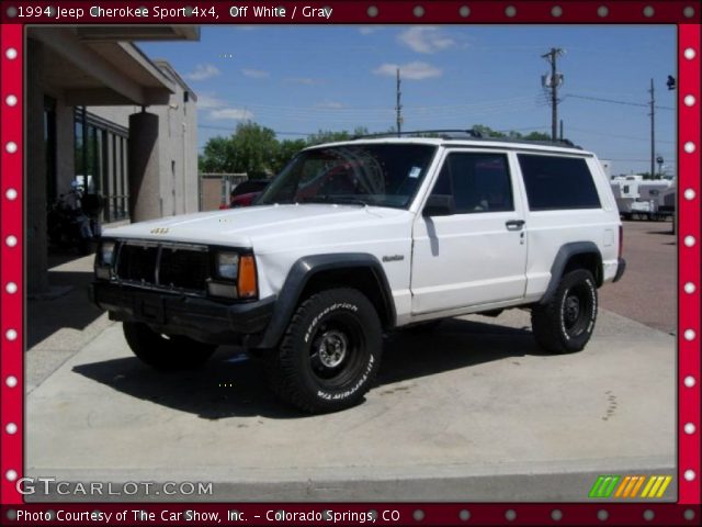 Off White 1994 Jeep Cherokee Sport 4x4 Gray Interior