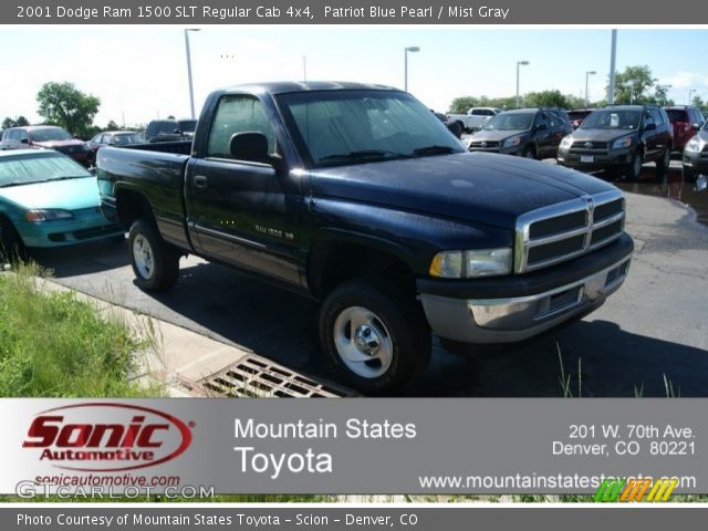 2001 Dodge Ram 1500 SLT Regular Cab 4x4 in Patriot Blue Pearl