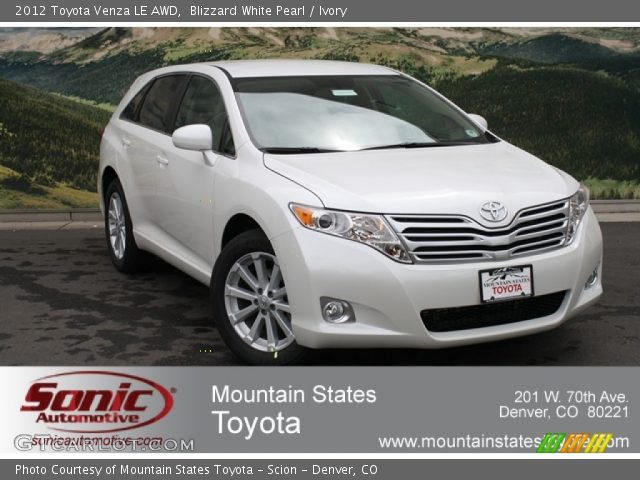 2012 Toyota Venza LE AWD in Blizzard White Pearl