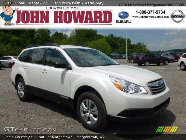 2012 Subaru Outback 2.5i in Satin White Pearl
