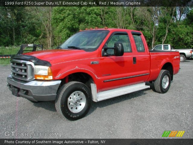 Red 1999 Ford F250 Super Duty Xlt Extended Cab 4x4