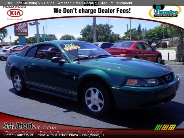 2000 Ford Mustang V6 Coupe in Amazon Green Metallic