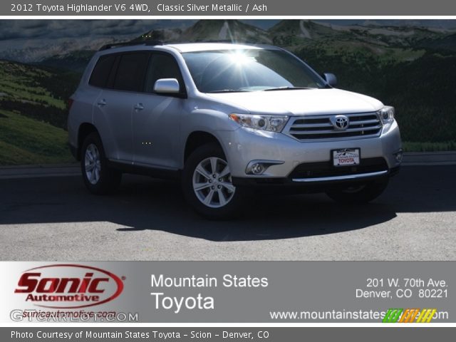 2012 Toyota Highlander V6 4WD in Classic Silver Metallic