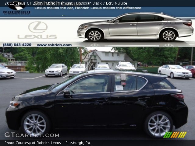 2012 Lexus CT 200h Hybrid Premium in Obsidian Black