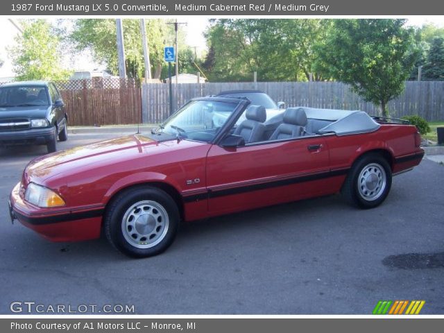 1987 Ford Mustang LX 5.0 Convertible in Medium Cabernet Red