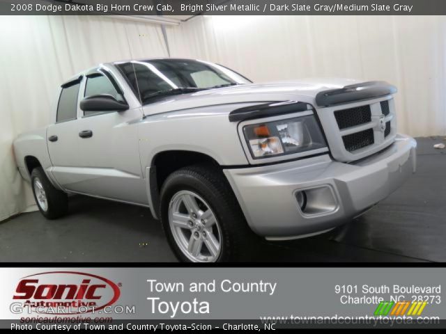 2008 Dodge Dakota Big Horn Crew Cab in Bright Silver Metallic