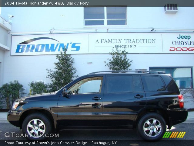 2004 Toyota Highlander V6 4WD in Black