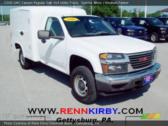 2008 GMC Canyon Regular Cab 4x4 Utility Truck in Summit White