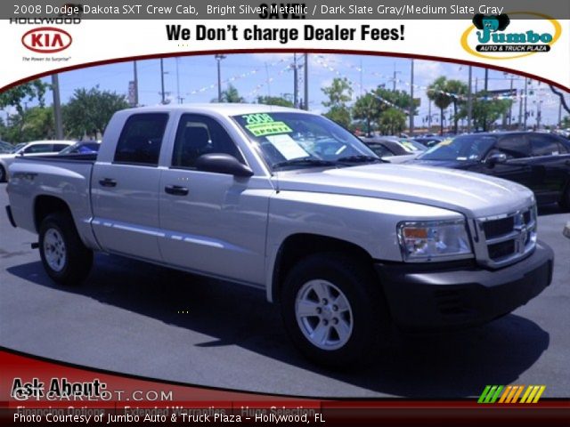 2008 Dodge Dakota SXT Crew Cab in Bright Silver Metallic