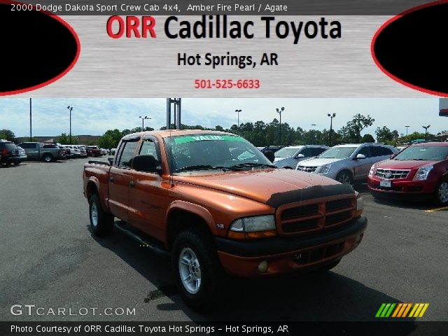 2000 Dodge Dakota Sport Crew Cab 4x4 in Amber Fire Pearl