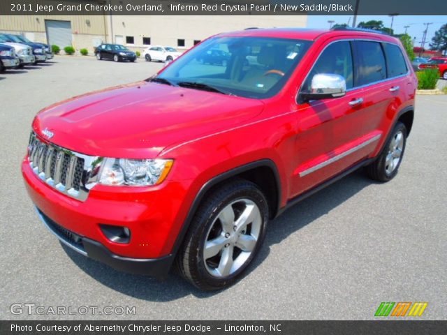 2011 Jeep Grand Cherokee Overland in Inferno Red Crystal Pearl