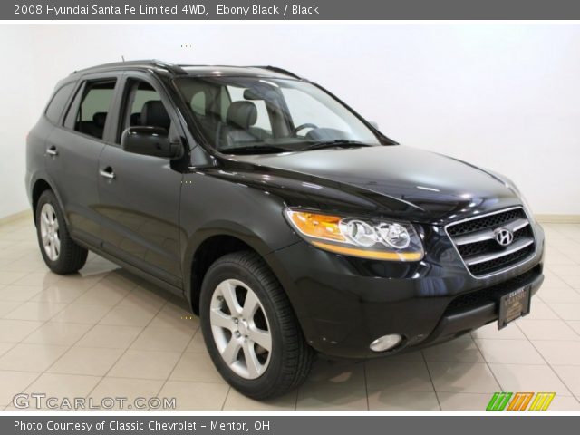 2008 Hyundai Santa Fe Limited 4WD in Ebony Black