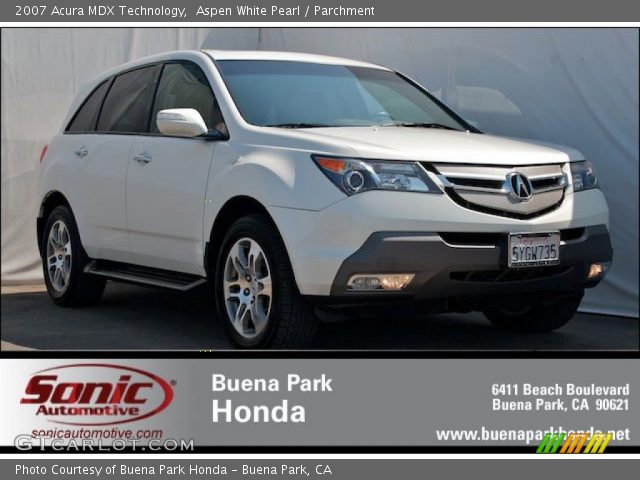 2007 Acura MDX Technology in Aspen White Pearl